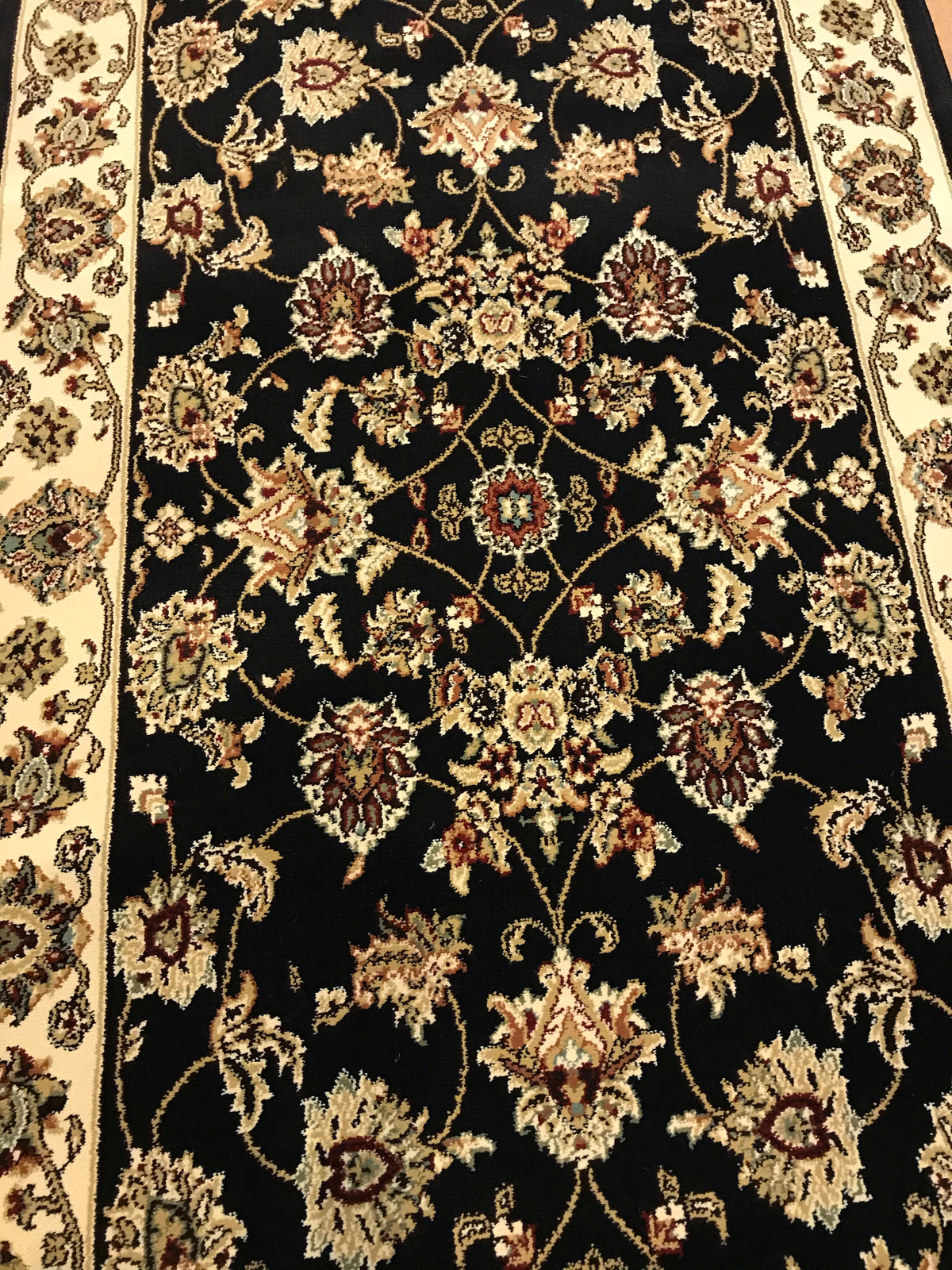 Traditional Hall Runner Agrabah Black Cream High Quality