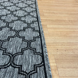 Moroccan Grey Black Hall Runner Non-Slip 80cm Wide