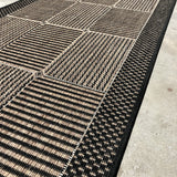 Suva Squares Coffee Black 22 121 Hallway Runner Non Slip