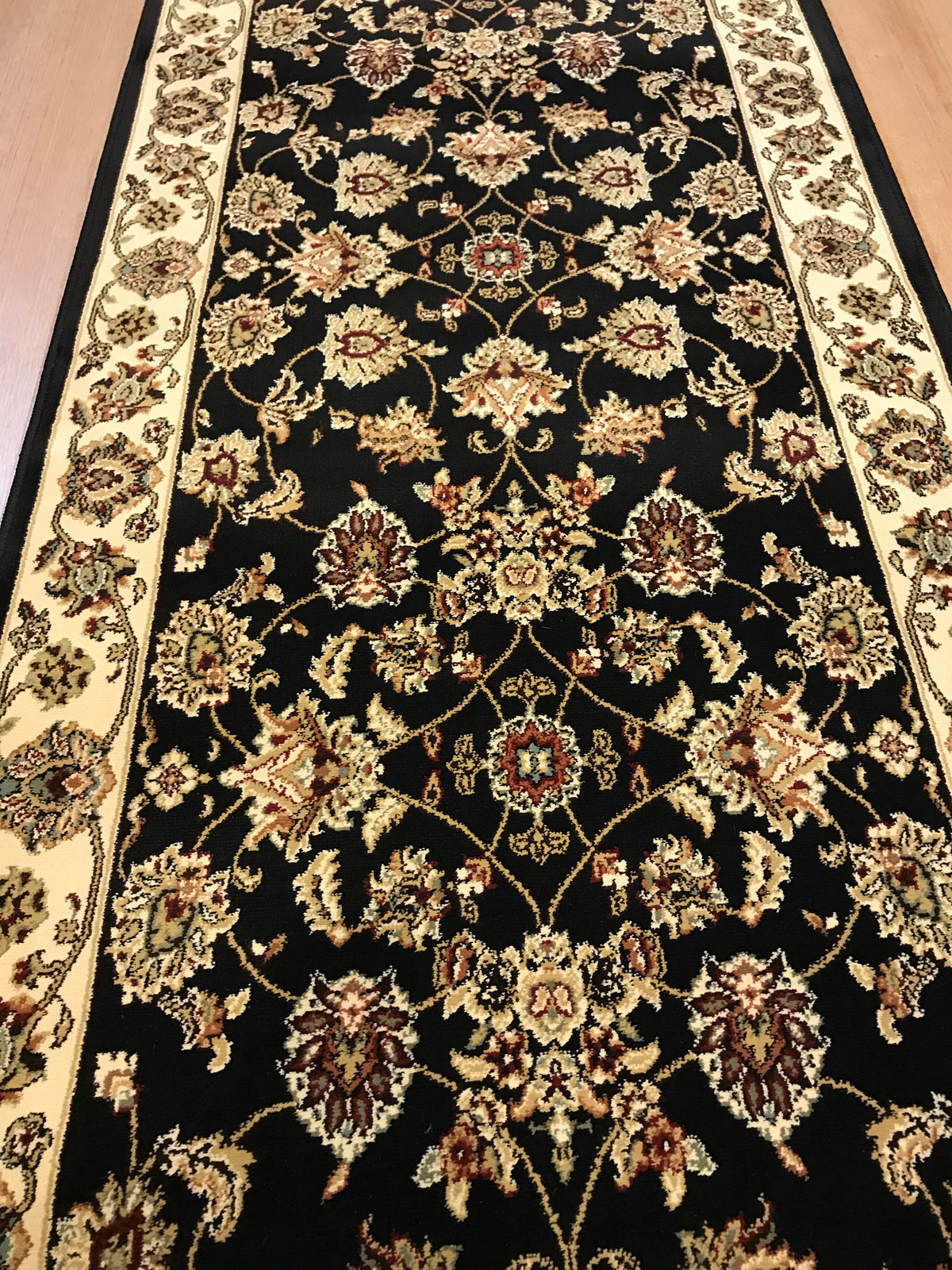 Traditional Hall Runner Agrabah Black Cream High Quality