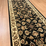 Traditional Hall Runner Agrabah Black Cream High Quality