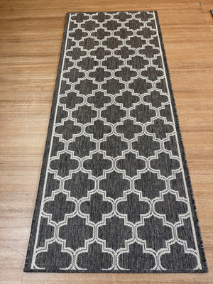 Moroccan Taupe Linen Hall Runner Non-Slip 80cm Wide