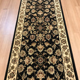 Traditional Hall Runner Agrabah Black Cream High Quality