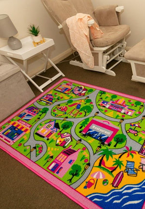 Pink Track Kids Playmat